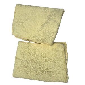 Laura Ashley yellow quilted PAIR 2 standard pillow shams excellent condition